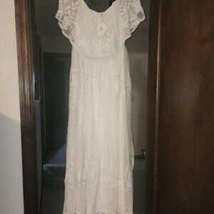 Womens white lace dress